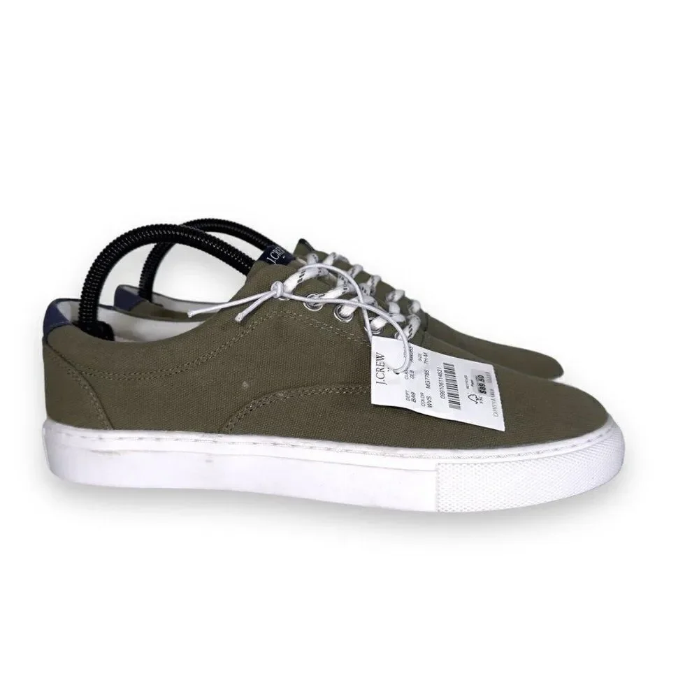 J. Crew Explorer Canvas Casual Sneakers Olive‎ Green AW265 Men's 7 Women's 9